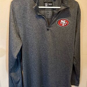 NFL Team Apparel San Francisco 49ers Quarter Zip Pullover Women’s Medium Gray